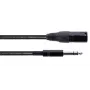Cordial EM 0,5 MV helikaabel [1x XLR-pistik, 3-kontaktiline – 1x 6,3 mm (stereo) Jack-pistik], 0,50 m, must