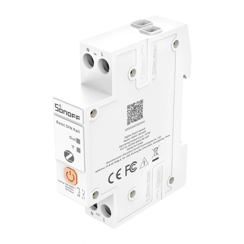 SONOFF BASIC-ZB1GSP Zigbee nutilüliti, DIN-siin, 32 A