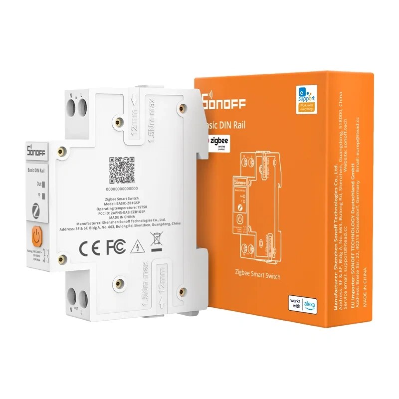 SONOFF BASIC-ZB1GSP Zigbee nutilüliti, DIN-siin, 32 A