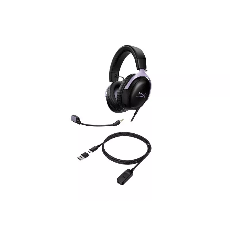 HyperX Cloud III mänguri kõrvaklapid, must-lavendel