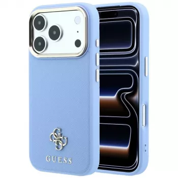 Guess GUE005536 Saffiano Small 4G & Classic Logo MagSafe ümbris iPhone 18 Pro Max / 17 Pro Max jaoks, helesinine