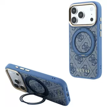 Guess GUE005696 Ring Stand 360 4G Classic Logo MagSafe ümbris iPhone 18 Pro Max / 17 Pro Max jaoks, sinine
