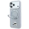 Karl Lagerfeld KF003229 ümbris 360 sõrmusstatiiviga Karl & Choupette Heads Pin MagSafe iPhone 18 Pro / 17 Pro jaoks, hall