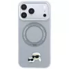 Karl Lagerfeld KF003229 ümbris 360 sõrmusstatiiviga Karl & Choupette Heads Pin MagSafe iPhone 18 Pro / 17 Pro jaoks, hall