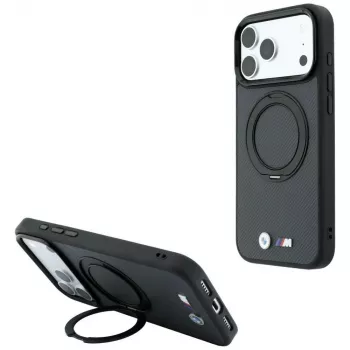 BMW Kevlar Ring Stand 360 MagSafe ümbris iPhone 18 Pro / 17 Pro jaoks, antratsiit