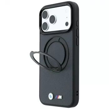 BMW Kevlar Ring Stand 360 MagSafe ümbris iPhone 18 Pro / 17 Pro jaoks, antratsiit
