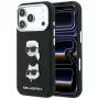 Karl Lagerfeld KF003249 Saffiano with Karl & Choupette Heads Pins & Logo ümbris iPhone 18 Pro / 17 Pro jaoks, must