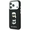 Karl Lagerfeld KF003249 Saffiano with Karl & Choupette Heads Pins & Logo ümbris iPhone 18 Pro / 17 Pro jaoks, must
