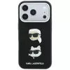 Karl Lagerfeld KF003249 Saffiano with Karl & Choupette Heads Pins & Logo ümbris iPhone 18 Pro / 17 Pro jaoks, must