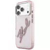 Karl Lagerfeld KF003384 IML Big Signature Resin Metal Frame ümbris iPhone 18 Pro Max / 17 Pro Max jaoks, roosa