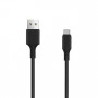 Setty USB-A – USB-C kaabel, 1 m, 3 A, must