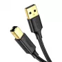 Ugreen US135 USB 2.0 A-B printerikaabel, kullatud, 1 m, must