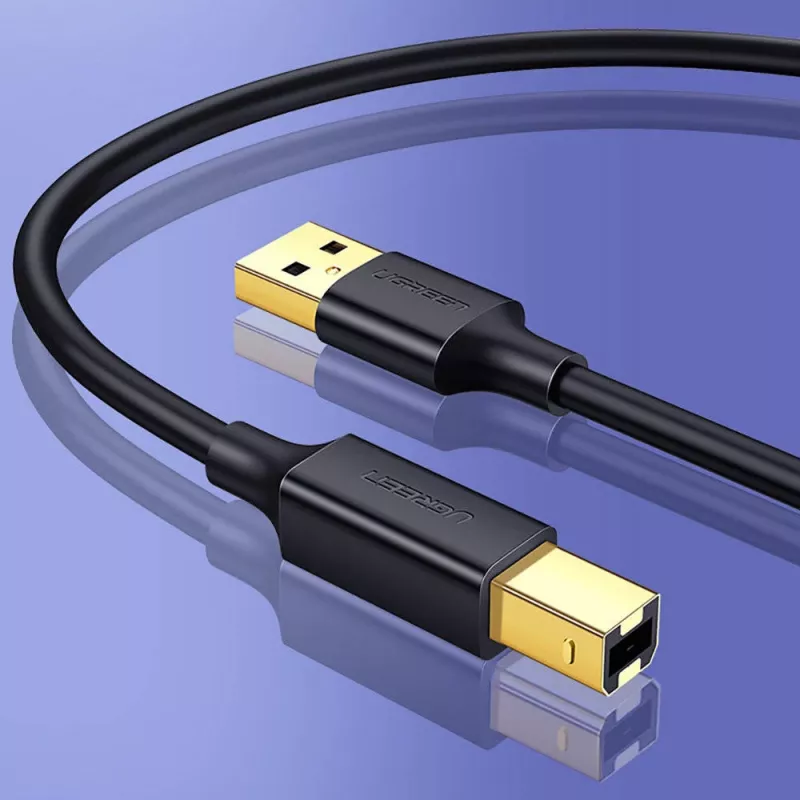 Ugreen US135 USB 2.0 A-B printerikaabel, kullatud, 1 m, must