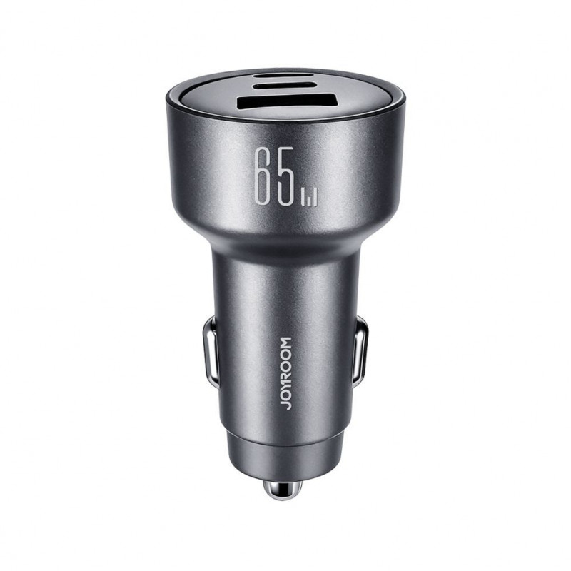 Joyroom JR-CCN19 autolaadija, 65 W, 2x USB-C + USB-A, tumehall