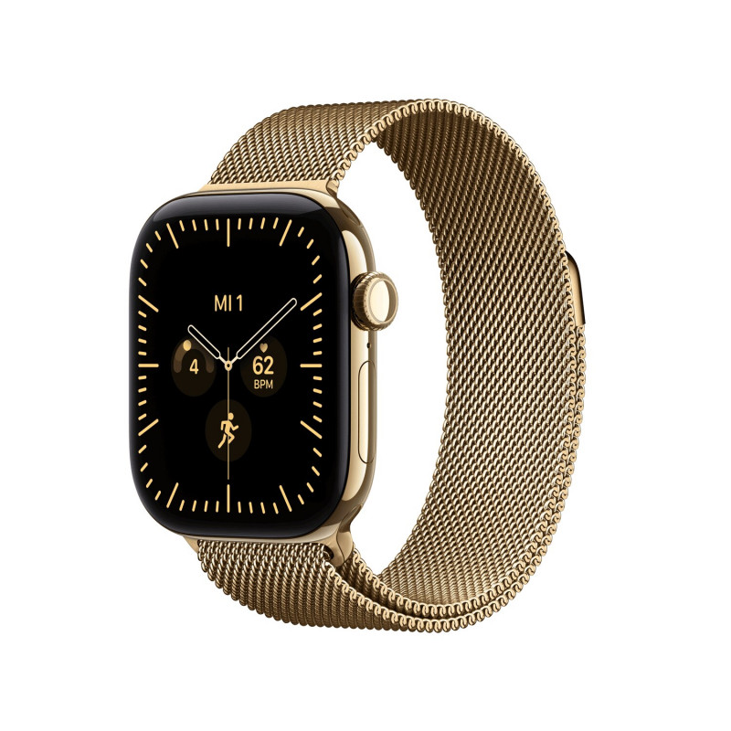 Apple Watch Series 12 GPS + Cellular 42 mm, säravkuldne titaankorpus, säravkuldne Milano võrkrihm