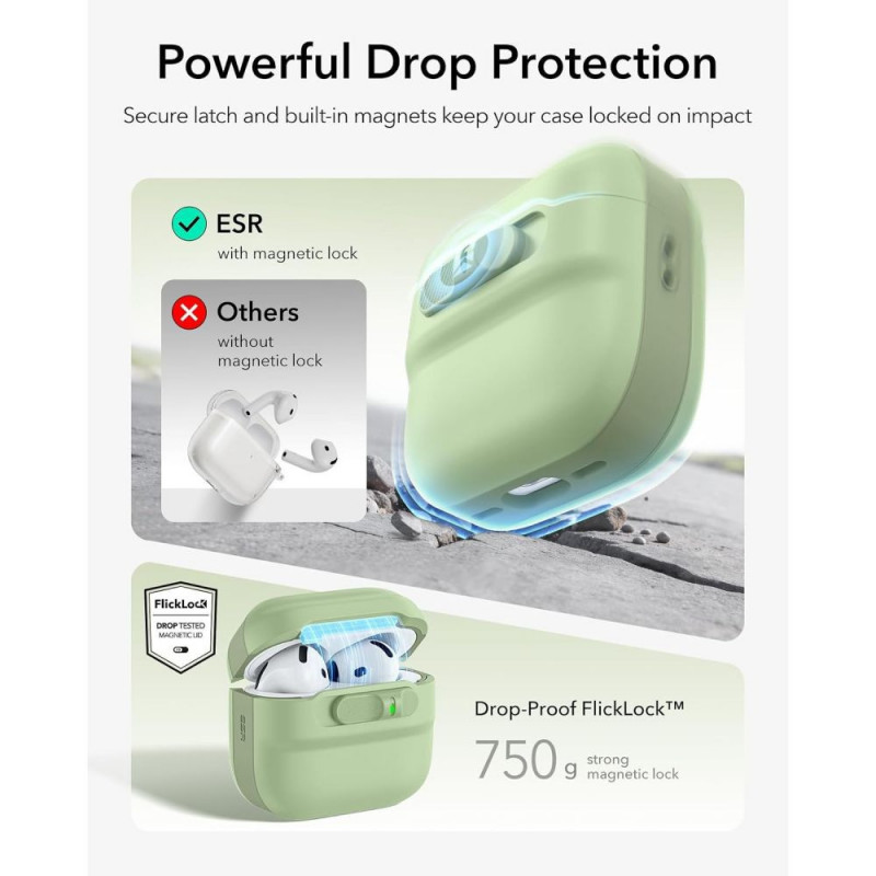 ESR Pulse HaloLock MagSafe ümbris Apple AirPods 4 / 5 jaoks, heleroheline