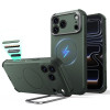 ESR Cyber Tough Kickstand MagSafe ümbris Apple iPhone 17 Pro / 18 Pro jaoks, roheline