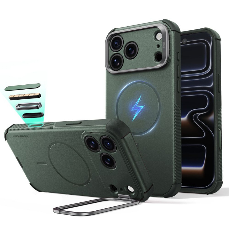 ESR Cyber Tough Kickstand MagSafe ümbris Apple iPhone 17 Pro / 18 Pro jaoks, roheline