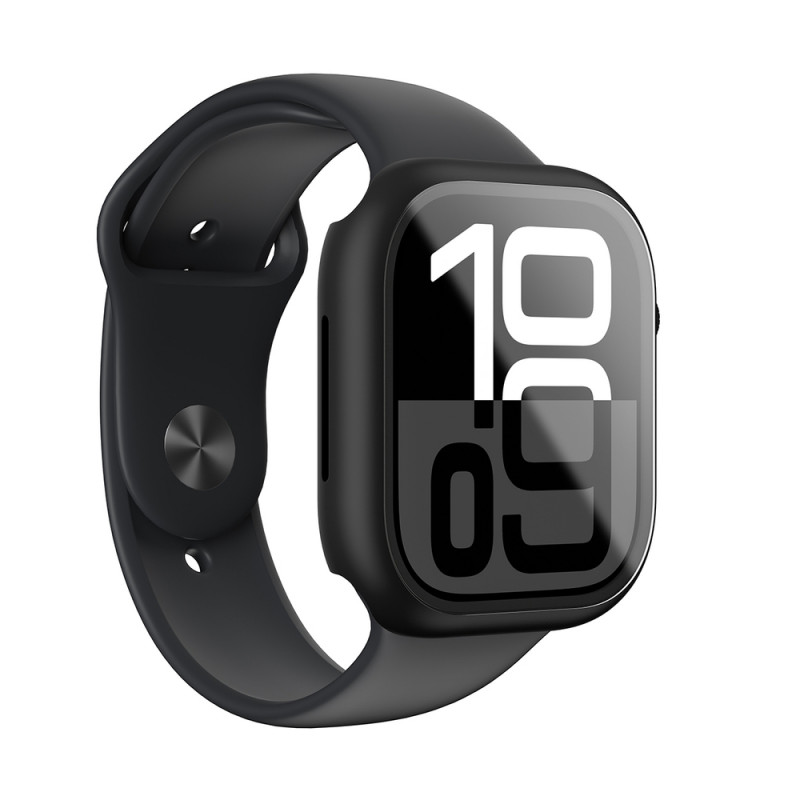 AmazingThing Radix Glass kaitseümbris Apple Watch 42 mm jaoks, karastatud klaas, must
