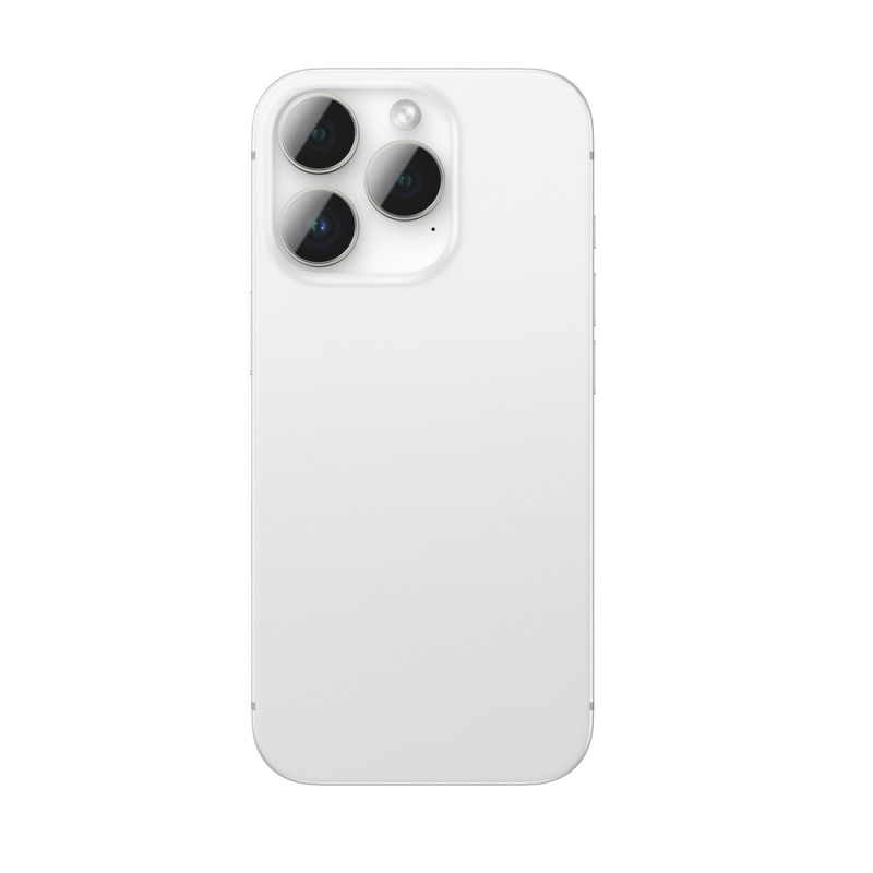 AmazingThing AR Aluminum 3 Lens Glass kaamera objektiivide kaitse raamiga iPhone 16 Pro / 16 Pro Max jaoks, hõbedane