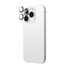 AmazingThing AR Aluminum 3 Lens Glass kaamera objektiivide kaitse raamiga iPhone 16 Pro / 16 Pro Max jaoks, hõbedane
