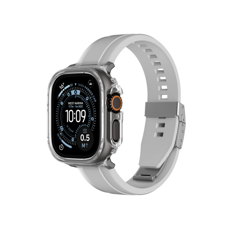 AmazingThing Minimal kaitseümbris Apple Watch Ultra 3 / Ultra 4 49 mm jaoks, läbipaistev