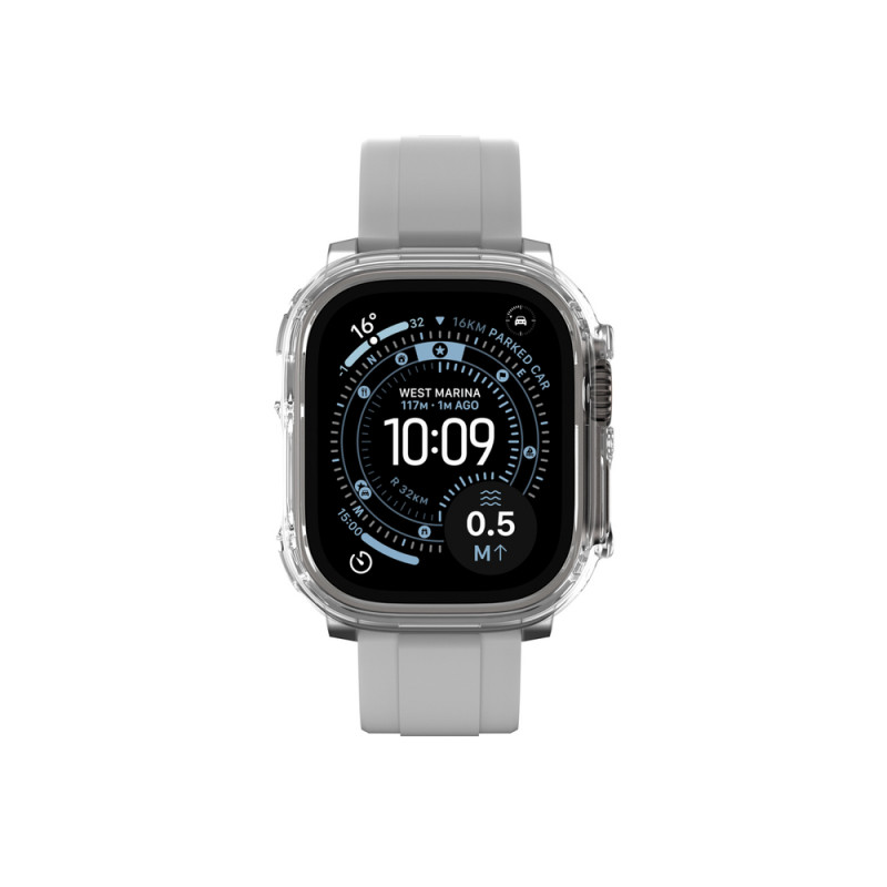 AmazingThing Minimal kaitseümbris Apple Watch Ultra 3 / Ultra 4 49 mm jaoks, läbipaistev