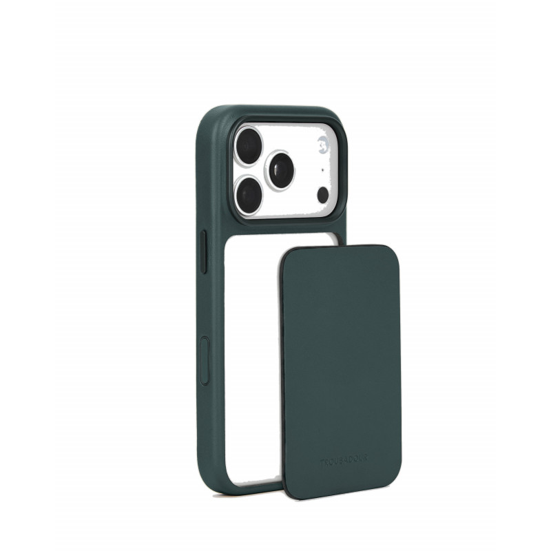 Mujjo Troubadour modulaarne nahkümbris Apple iPhone 18 Pro / 17 Pro, MagSafe, obsidiaanroheline