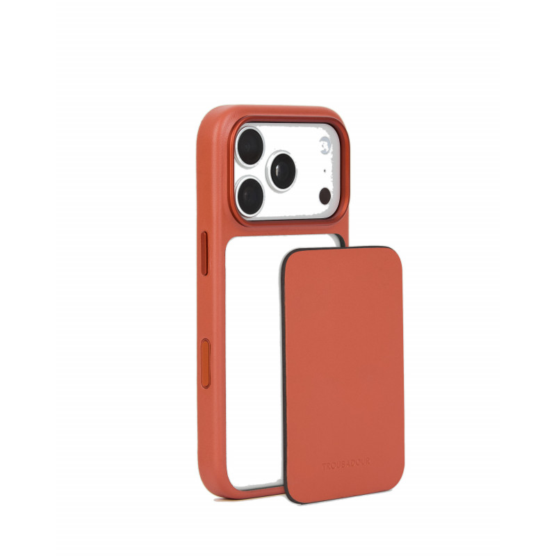 Mujjo Troubadour modulaarne nahkümbris Apple iPhone 18 Pro / 17 Pro, MagSafe, terrakota
