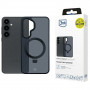 3MK Smoke Case Mag&Stand telefoniümbris Samsung Galaxy S25+ jaoks, must