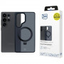 3MK Smoke Case Mag&Stand telefoniümbris Samsung Galaxy S25 Ultra jaoks, must