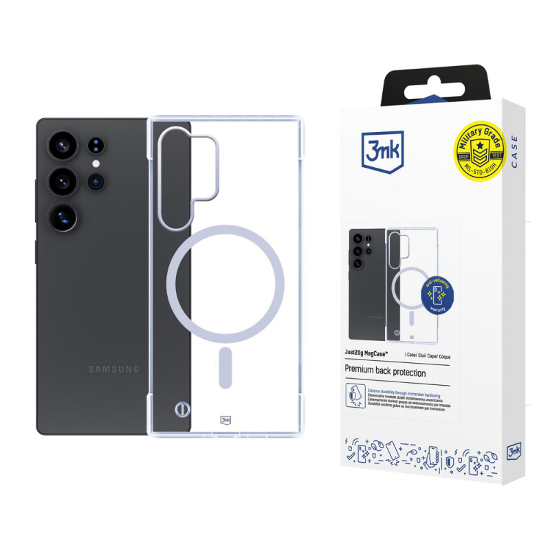 3mk Just20g MagCase ümbris Samsung Galaxy S25 Ultra jaoks, läbipaistev