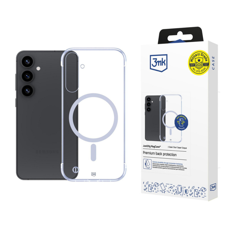 3mk Just20g MagCase ümbris Samsung Galaxy S25+ jaoks, läbipaistev