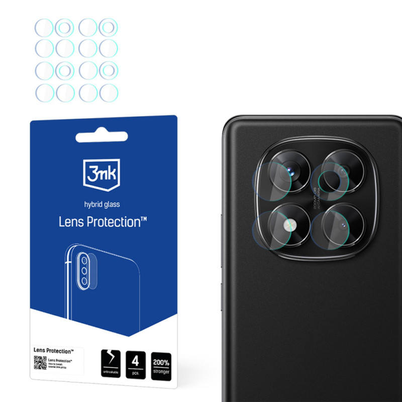 3MK Lens Protection hübriidklaas kaamera objektiivile Xiaomi Redmi Note 14 Pro 4G (4 tk)
