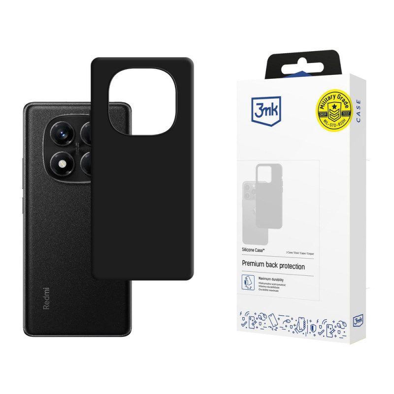 3MK Silicone Case silikoonümbris telefonile Xiaomi Redmi Note 14 Pro 5G, must