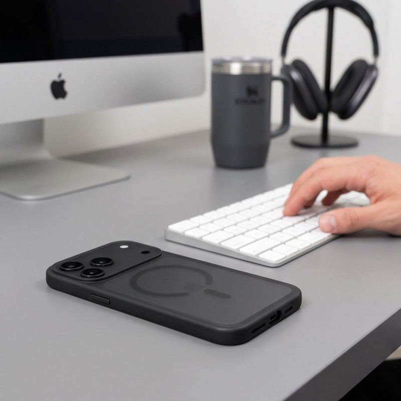 Tech-Protect Magmat MagSafe CC ümbris Apple iPhone 17 Pro / 18 Pro jaoks, matt must