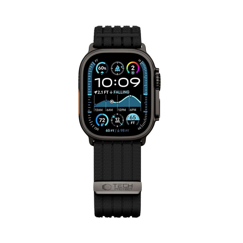Tech-Protect Nylon Sport rihm Apple Watch 44/45/46/49 mm jaoks, must