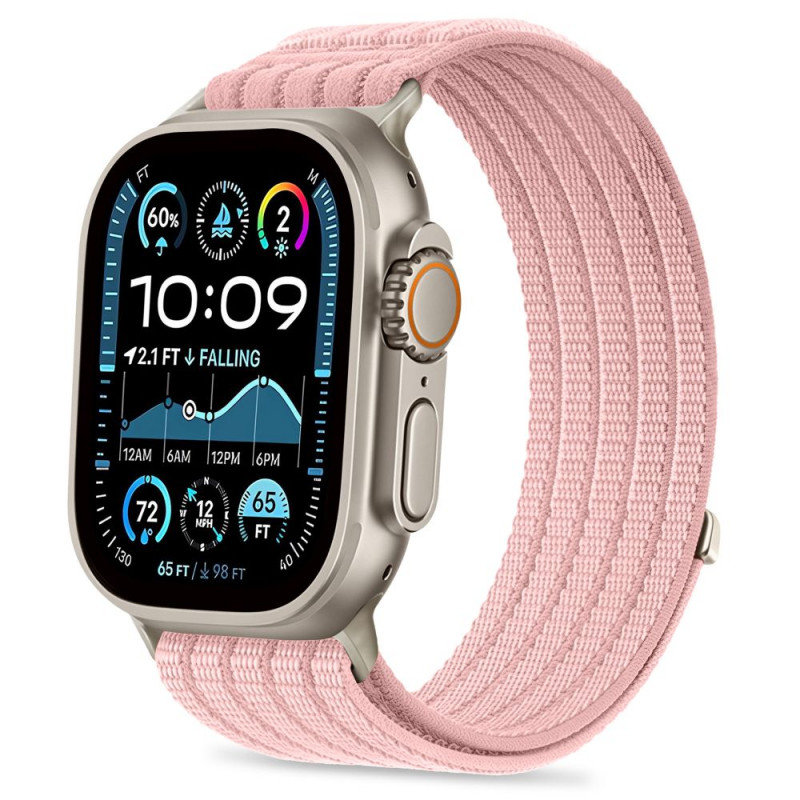 Tech-Protect Nylon Sport rihm Apple Watch 44/45/46/49 mm jaoks, heleroosa