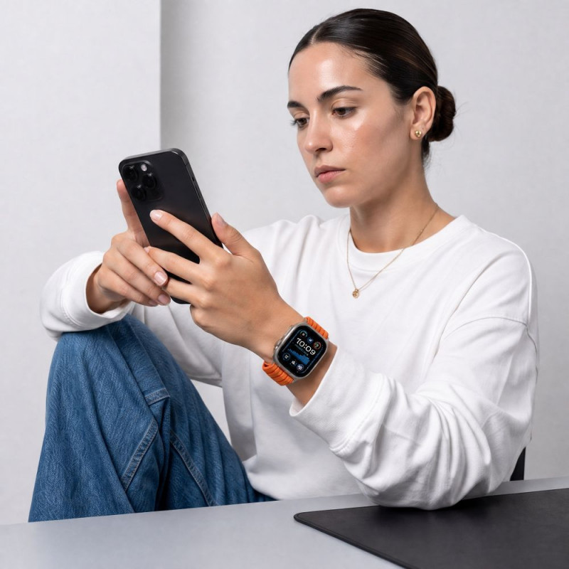 Tech-Protect Nylon Sport rihm Apple Watch 44/45/46/49 mm jaoks, oranž