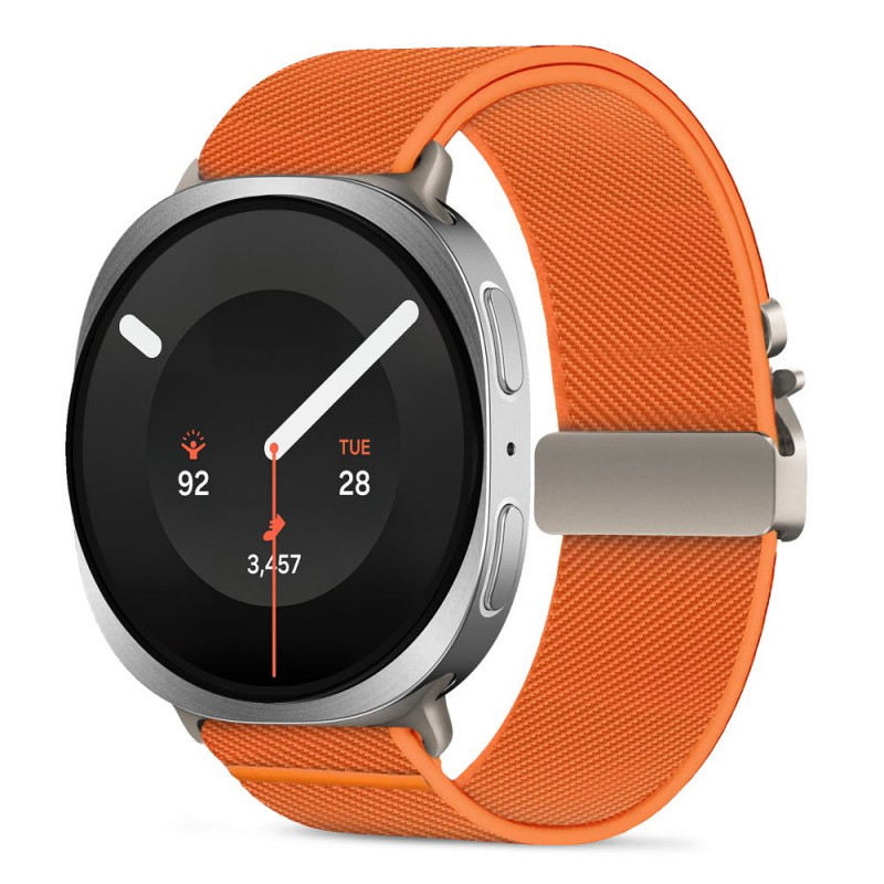Tech-Protect Nylon Clasp kellarihm, sobib mudelile Samsung Galaxy Watch 8 / 9 / Classic 40 / 44 / 46 mm, oranž