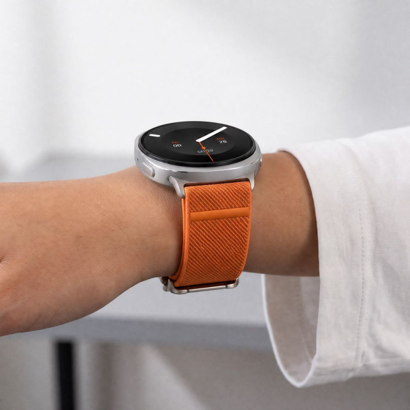 Tech-Protect Nylon Clasp kellarihm, sobib mudelile Samsung Galaxy Watch 8 / 9 / Classic 40 / 44 / 46 mm, oranž