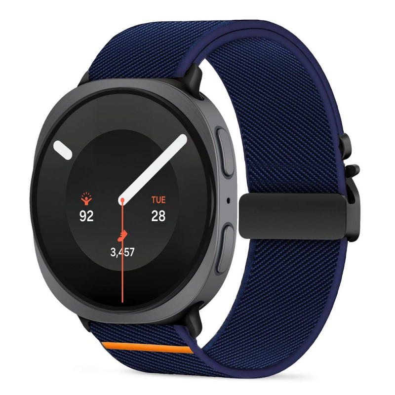 Tech-Protect Nylon Clasp kellarihm, sobib mudelile Samsung Galaxy Watch 8 / 9 / Classic 40 / 44 / 46 mm, tumesinine