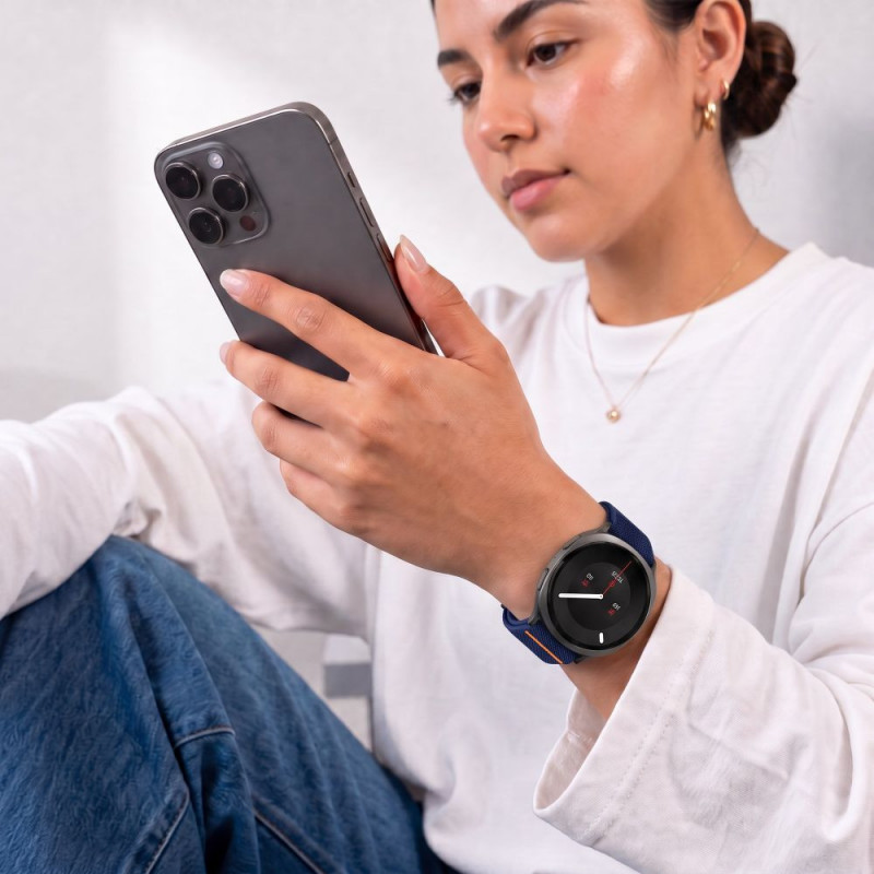 Tech-Protect Nylon Clasp kellarihm, sobib mudelile Samsung Galaxy Watch 8 / 9 / Classic 40 / 44 / 46 mm, tumesinine