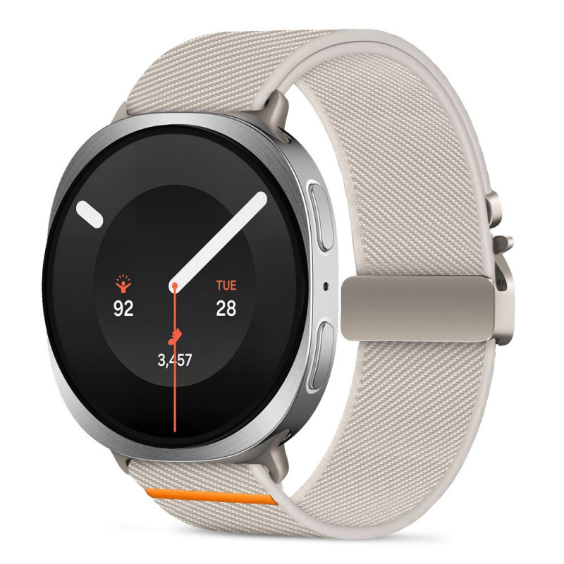 Tech-Protect Nylon Clasp kellarihm, sobib mudelile Samsung Galaxy Watch 8 / 9 / Classic 40 / 44 / 46 mm, Starlight