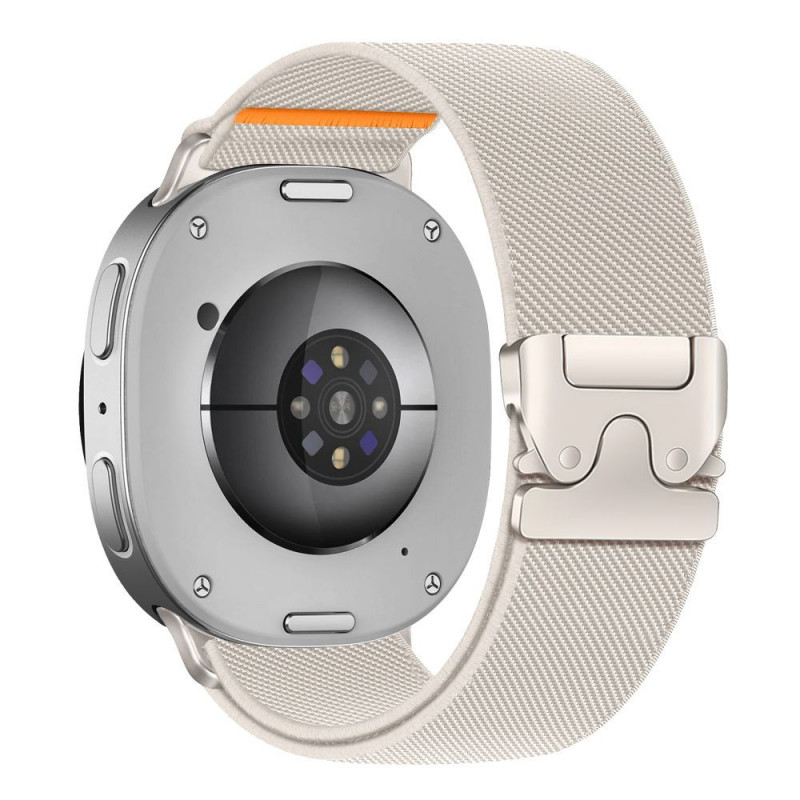 Tech-Protect Nylon Clasp kellarihm, sobib mudelile Samsung Galaxy Watch 8 / 9 / Classic 40 / 44 / 46 mm, Starlight