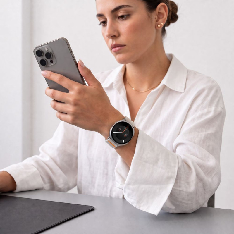 Tech-Protect Nylon Clasp kellarihm, sobib mudelile Samsung Galaxy Watch 8 / 9 / Classic 40 / 44 / 46 mm, Starlight