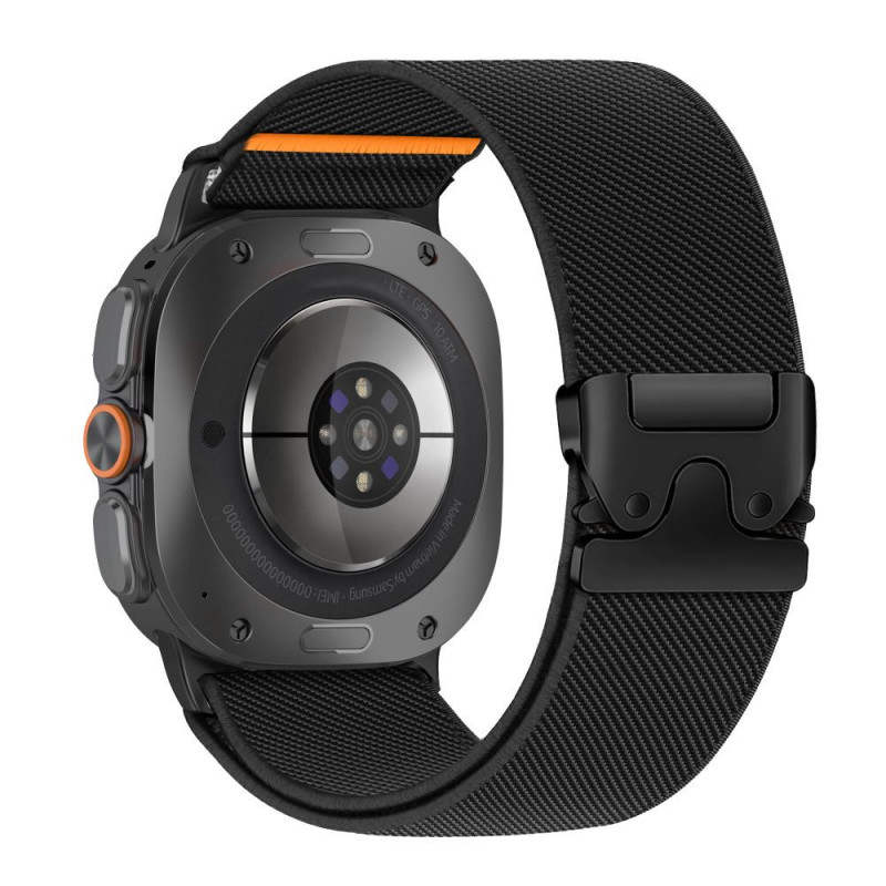 Tech-Protect Nylon Clasp kellarihm, sobib mudelile Samsung Galaxy Watch Ultra 1 / 2 2024-2026 47 mm, must