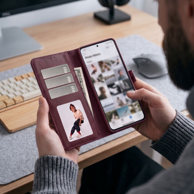 Tech-Protect Wallet ümbris Xiaomi Redmi Note 17 Pro 5G, bordoopunane