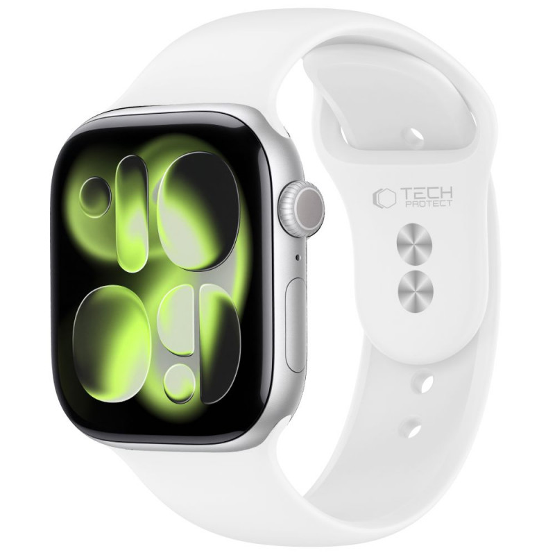 Tech-Protect Silicone rihm Apple Watch 8/9/10/11/12/SE 40/41/42 mm, valge
