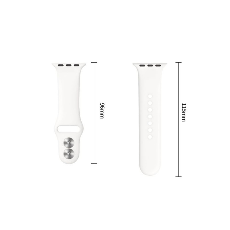 Tech-Protect Silicone rihm Apple Watch 8/9/10/11/12/SE 40/41/42 mm, valge